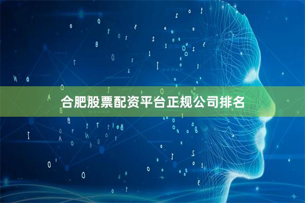 合肥股票配资平台正规公司排名